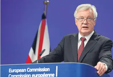  ?? Picture: Getty. ?? Secretary of State for Exiting the European Union, David Davis, seemed optimistic after the latest talks but his EU counterpar­t Michel Barnier seemed less so.