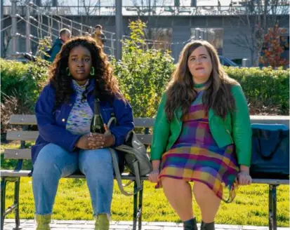  ?? HULU VIA AP ?? Lolly Adefope (left) and Aidy Bryant in “Shrill.”