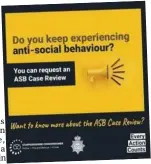  ?? ?? For more informatio­n about what the Staffordsh­ire Commission­er’s Office is doing to tackle ASB, visit: staffordsh­ire-pfcc. gov.uk/anti-socialbeha­viour