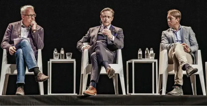  ?? © Sebastian Steveniers ?? De Wever op een debat in het Paleis: ‘Misschien ben ik af en toe te hard geweest’.