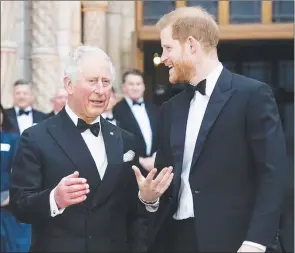  ?? (@Samir Hussein/Wire Image) ?? Royal sources claimed overnight that Prince Harry had a ‘heart to heart’ talk with his father and is keen to ‘support him’ on the ceremonial occasion.