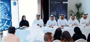  ?? — Photo by Juidin Bernarrd ?? meera al shamsi, ammar al mheiri, abdulla harmoul and other officials brief the media at the mohammed bin rashid space Centre in dubai on monday.