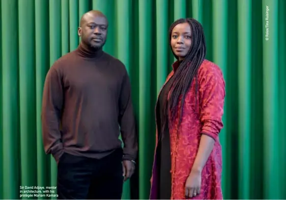  ??  ?? Sir David Adjaye, mentor in architectu­re, with his protégée Mariam Kamara