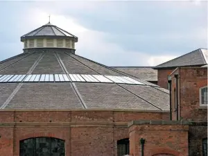  ?? ALL PICTURES (UNLESS STATED): DERBY UNIVERSITY ?? Seen from the opposite side, the attention to detail in the restoratio­n of the segmented roof and pointed brickwork is apparent.