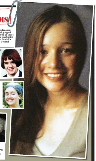  ??  ?? VICKY Hamilton, 15, was snatched from a bus stop in Bathgate, West Lothian, on February 10, 1991. Her body was discovered 16 years later in the garden of Tobin’s former house in Margate, Kent. DINAH McNicol also vanished in 1991. The 18-year-old was...