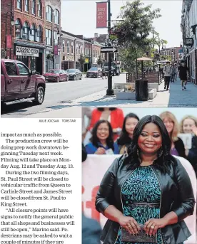  ?? JULIE JOCSAK TORSTAR STEVE RUSSELL TORONTO STAR ?? Downtown St. Catharines will become a movie set . Octavia Spencer on the red carpet of the world premiere of the movie Green Book, at the Toronto Internatio­nal Film Festival at Roy Thomson Hall in Toronto last year.