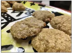  ??  ?? Faintly Green Cookies glitter on a platter made by Beth Lambert of Little Rock.