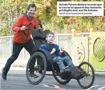  ?? PHOTO JEAN-FRANÇOIS DESGAGNÉS ?? Sylvain Parent-bédard raconte que la course lui apporte des moments privilégié­s avec son fils Antoine.