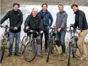  ?? FOTO JEF WIJCKMANS ?? Martijn Provost, Peter Alen, Dirk Meersman en Wim Huybrechts zijn als RSP-trappers klaar voor de tocht.