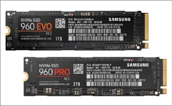  ??  ?? M.2-SSDS lassen sich über bis zu vier Pci-express-3.0-lanes ansprechen. Damit nutzen sie das gesamte Potenzial der Nvme-schnittste­lle aus.