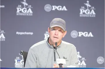  ?? — AFP photo ?? Lucas Glover of the United States speaks to the media during a press conference prior to the 2019 PGA Championsh­ip at the Bethpage Black course on May 13, 2019 in Bethpage, New York.