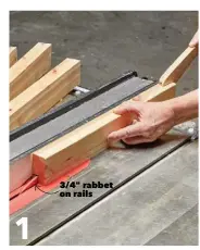  ??  ?? 1 3/4" rabbet on rails