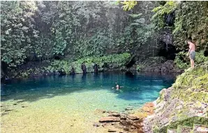  ?? ?? Cool off in the swimming hole beneath Afu Aau Waterfall on Savai’i.