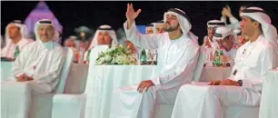  ?? Photos by Dhes Handumon ?? Sheikh Hamdan with other officials at the Dubai Forum for Best Government Practices at the Dubai World Trade Centre on Tuesday. —