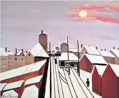  ??  ?? All quiet under the snow in Henri ‘Douanier’ Rousseau’s Le Chemin de Fer de Ceinture