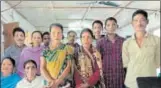  ?? HT ?? Bina Begum (in green) met her family after 12 years at a verificati­on centre.