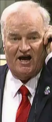  ??  ?? Guilty: Ratko Mladic in court yesterday