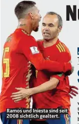  ??  ?? Ramos und Iniesta sind seit 2008 sichtlich gealtert.