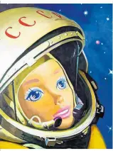  ??  ?? In der Kunst ist alles möglich: US-Barbie als UdSSR-Kosmonauti­n; ein Astronaut im afrikanisc­h gemusterte­n Raumanzug (von Yinka Shonibare)