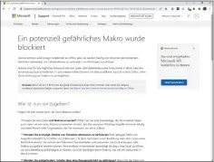  ?? ?? Auf seiner Website erklärt Microsoft, warum Office die Makros in herunterge­ladenen Dokumenten blockiert. Außerdem findet man dort eine Anleitung, wie man die Makros dennoch nutzen kann.