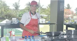  ?? Karalaini Tavi ?? Catherine Whippy of the Wyndam Hotel during the 3rd round of competitio­n of the Master Class Fiji at the Nadi Sports and Social Club on November 10, 2017.