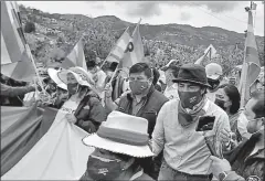  ?? Cortesía ?? • La marcha del movimiento indígena llegó ayer a Cañar. En ella participó el candidato de Pachakutik, Yaku Pérez.