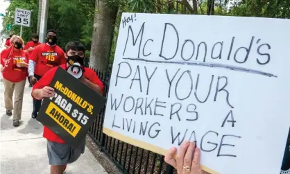  ?? Photograph: Cristobal Herrera-Ulashkevic­h/EPA ?? ‘It’s worth rememberin­g that the federal minimum wage would be $24 an hour today had it kept pace with worker productivi­ty – rather than the $7.25 it’s been since 2009.’