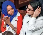  ?? AP ?? OUTSPOKEN CRITICS: Ilhan Omar and Rashida Tlaib, the newly-elected Muslim members of Congress, are outspoken critics of Israel’s treatment of the Palestinia­ns. —