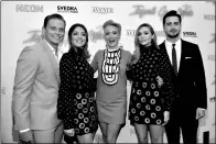  ??  ?? Actors Billy Magnussen (from left), Aubrey Plaza, Pom Klementief­f, and Elizabeth Olsen, and director Matt Spicer at the premiere of Ingrid Goes West in Hollywood, California. AFP