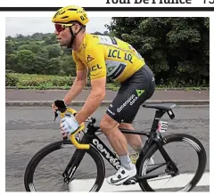  ?? AFP ?? Leader of the pack: Cavendish in the yellow jersey