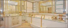  ??  ?? PALATIAL: The 45-room London mansion boasts grand state rooms, a gold-themed bathroom, a pool, a gym, several lifts and undergroun­d parking