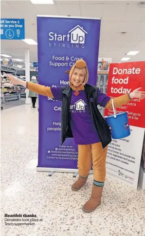  ?? ?? Heartfelt thanks Donations took place at Tesco supermarke­t