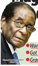  ??  ?? Former President Robert Mugabe