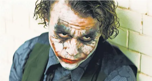  ?? WARNER BROS. PICTURES ?? Heath Ledger developed the Joker’s voice, posture and makeup on his own for The Dark Knight.