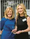  ?? SILVER CROSS HOSPITAL ?? Silver Cross Hospital president and CEO Ruth Colby, left, stands with New Lenox Chamber CEO Emily Johnson after Colby was named New Lenox Citizen of the Year.