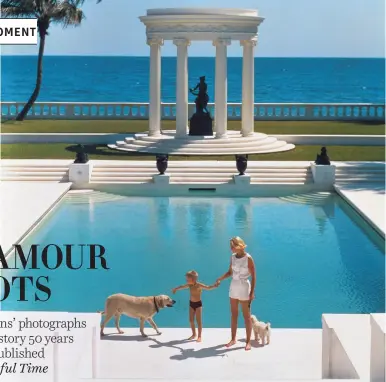  ?? ?? Aarons’ artfully composed picture of socialite C.Z. Guest, with her son at her Palm Beach, Fla., estate in the 1950s, from
Chloë Sevigny plays Guest in Ryan Murphy’s new series about writer Truman Capote’s betrayal of his inner circle,