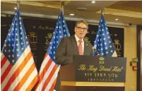  ?? (Sonia Epstein) ?? RICK PERRY addresses an event in Jerusalem yesterday.