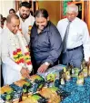  ??  ?? Grains n’ Greens Ltd Chairman Roshan Perera, Agricultur­e Minister Mahinda Amaraweera, Agricultur­e Deputy Minister Angajan Ramanantha­n and Grains n’ Greens Ltd Director Kularathne