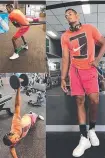  ??  ?? Kyrgios’ latest Instagram posts show him hard at work.