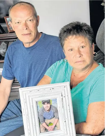  ?? TINA COMEAU ?? Zack Lefave’s mother Lorna Lefave and his step-father Darren Fitzgerald are longing for the answers of what happened to their son, who disappeare­d on Jan. 1, 2021.
