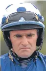  ??  ?? Brian Harding’s ride on Anywaythew­indblows in the concluding bumper at Perth will mark the end of a career spanning 25 years in the saddle.