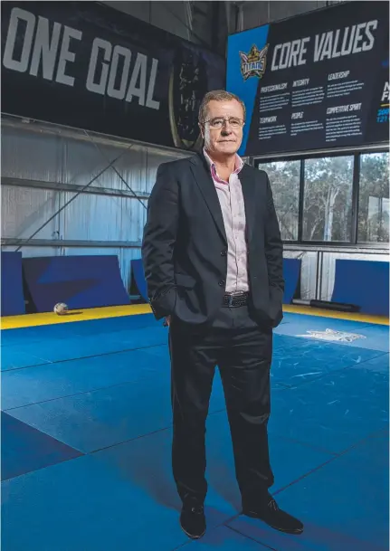  ?? Picture: JERAD WILLIAMS ?? The widely respected Graham Annesley at the Titans headquarte­rs.