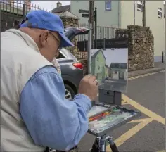  ??  ?? Bruna Baran from Maryland in the US painting in Selskar, Wexford.