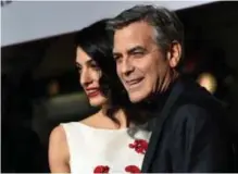  ?? FOTO AFP ?? George Clooney en Amal zijn sinds vorige week ouders van een tweeling.