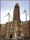  ??  ?? a mock-up of turbines at Barking town hall