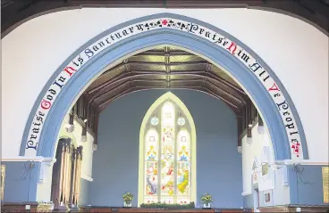  ?? (Pic: Bill Power) ?? The finished lettering in all its glory at Saint George’s, Mitchelsto­wn..