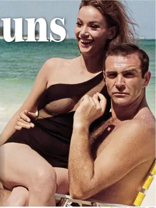  ?? Picture: ROLLS PRESS / POPPERFOTO / GETTY ?? Money-maker: Sean Connery and Claudine Auger in Thunderbal­l