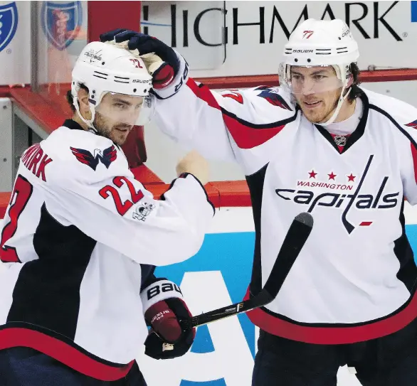  ?? GENE J. PUSKAR/THE ASSOCIATED PRESS/FILES ?? With the Washington Capitals taking T.J. Oshie, right, off the market, Kevin Shattenkir­k, left, stands as one of the best free agents available.