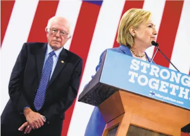  ?? Andrew Harnik / Associated Press 2016 ?? Bernie Clinton appears at a 2016 rally with Hillary Clinton, who saved the Democratic Party financiall­y.