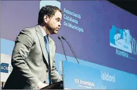  ?? JORDI PUJOLAR / ACN ?? David Saldoni, alcalde de Sallent, va ser elegit ahir president de l’ACM